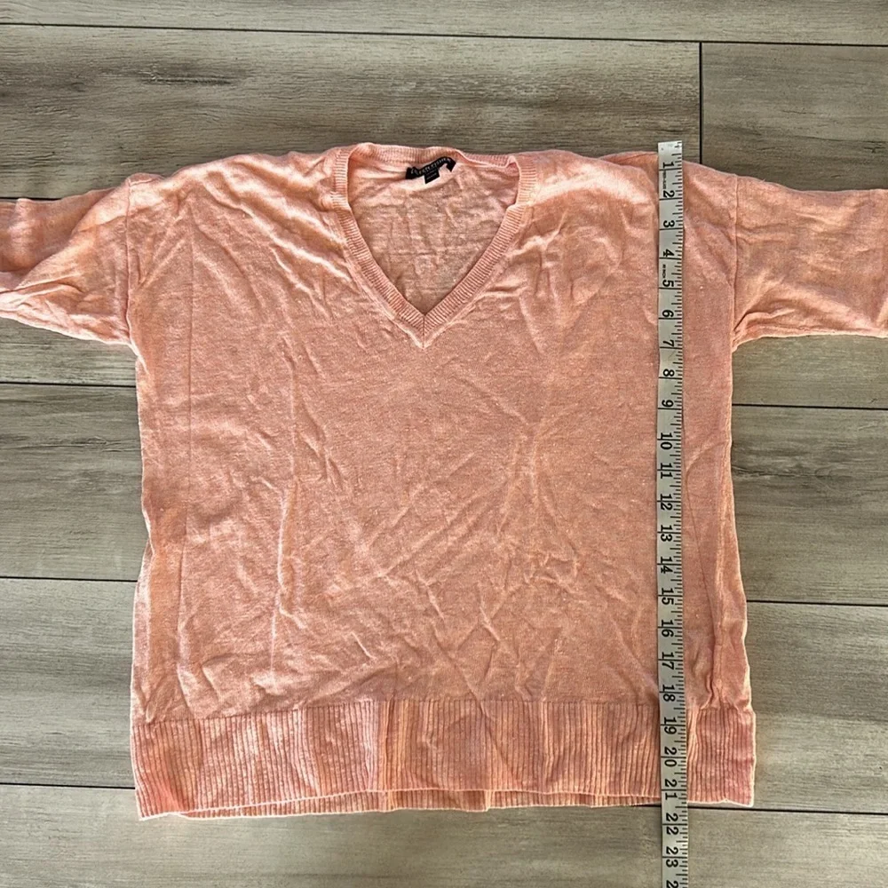 Eileen Fisher Petite organic linen pink knit sweater size PP XS